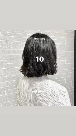 ミディアム パーマ 山崎 航のヘアスタイル