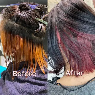 ミディアム カラー ハイトーンヘア/ 島崎　タクミのヘアスタイル