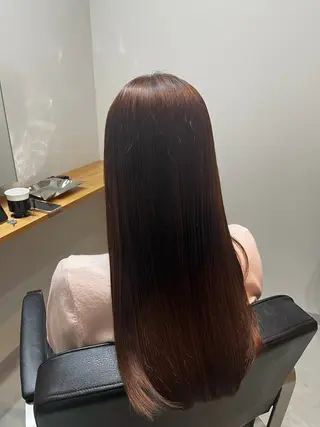 ロング omaフクダ 縮毛矯正/艶髪カラーのヘアスタイル