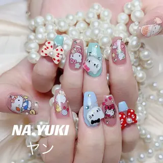 マツエク・マツパ ネイル アイブロウ キッズ メンズ ヘアアレンジ パーマ ミディアム カラー 🎀 moo～ 🎀のネイルデザイン