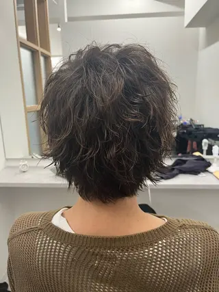 ショート パーマ メンズ 🫧ぷる艶カラー🫧 Yuubi🦩のヘアスタイル