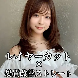 ミディアム カラー RYU韓国ヘア/レイ ヤー/透明感艶カラーのヘアスタイル