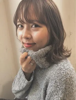 ミディアム カラー ヘアアレンジ メンズ キッズ ネイル マツエク・マツパ 透明感カラー🤎 ゆりのヘアスタイル