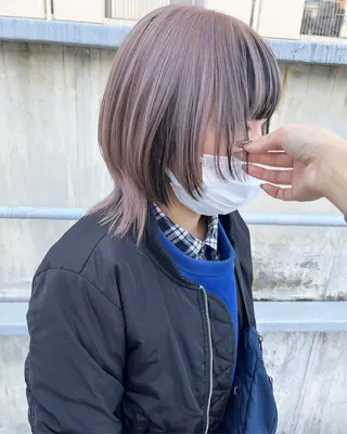 ミディアム カラー ﾊｲﾄｰﾝ/ｼｮｰﾄ 村上淳乃🐥のヘアスタイル