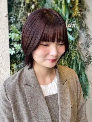 ミディアム カラー 透明感カラー レイヤー/むつきのヘアスタイル
