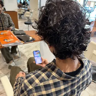 ミディアム パーマ メンズ Kinoshita Akieのヘアスタイル