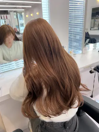 ロング カラー パーマ ヘアアレンジ メンズ キッズ ブリーチなしカラー/ ブラウン/レイヤーのヘアスタイル