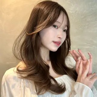 ロング 🌹ハッシュカット、 レイヤー韓国ヘア🌹のヘアスタイル