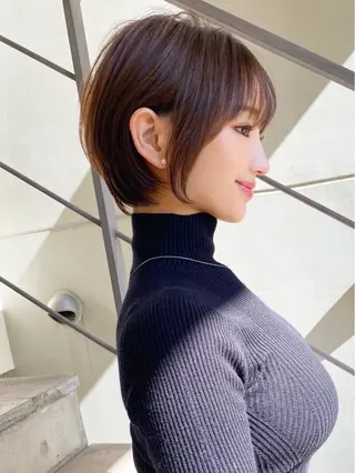 ショート 郁弥モテショート💕 髪質改善ストレートのヘアスタイル