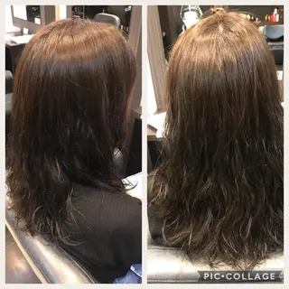 セミロング カラー パーマ 藤本 麻衣のヘアスタイル