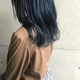 ミディアム カラー ヤスドミ ケイスケのヘアスタイル