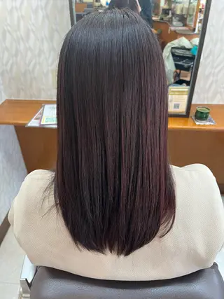 セミロング カラー 熊谷 はつなのヘアスタイル