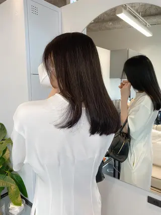 セミロング カラー ブリーチなしカラー/ 髪質改善/寺門束のヘアスタイル