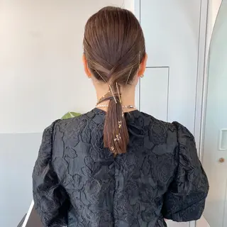 ミディアム カラー ヘアアレンジ ブリーチなしカラー/ 髪質改善/寺門束のヘアスタイル