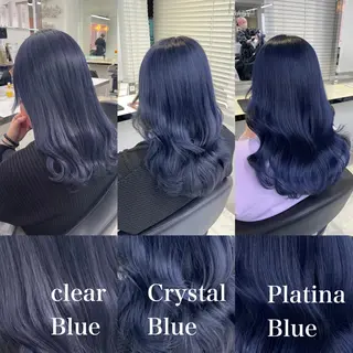 ロング カラー 暗髪🩶ラベンダー/ ブルー/ユウナ🤍のヘアスタイル