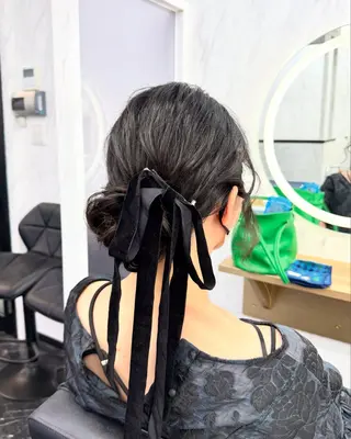 セミロング ヘアアレンジ エクステ🩵ブリーチ 韓国ヘア🩵KAEのヘアスタイル
