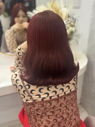 セミロング 💘Kurea💘 艶髪/韓国/暗髪のヘアスタイル