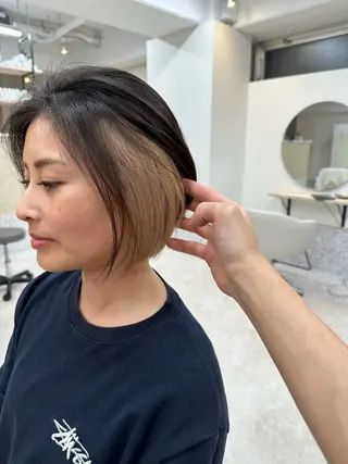 ショート カラー yu-kiハイトーン /ブリーチ無しカラーのヘアスタイル