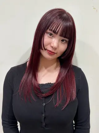 セミロング 💞暖色艶カラー/ ホウツキカナ🍒のヘアスタイル