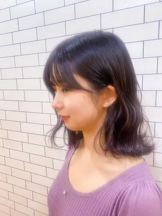ミディアム カラー TAI透明カラー 柔らかい縮毛矯正のヘアスタイル
