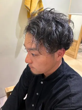 ショート カラー パーマ メンズ 久木原 ゆりのヘアスタイル