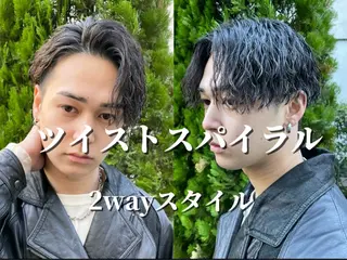 ショート カラー パーマ ヘアアレンジ メンズ 亀井隆汰/メンズ専門 パーマ特化美容師のヘアスタイル