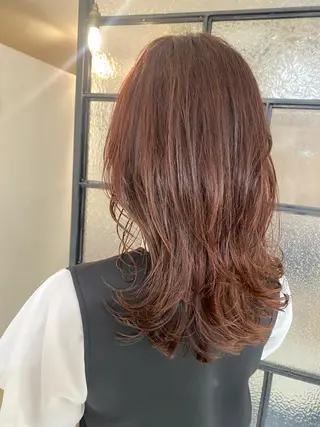 セミロング カラー 安永 涼のヘアスタイル