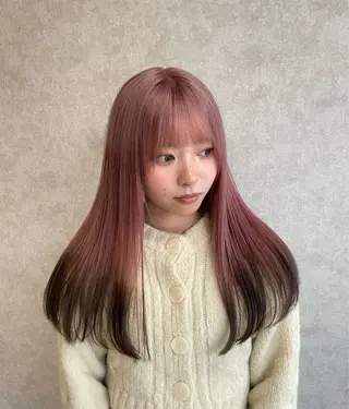 セミロング カラー バレイヤージュ特化｜ Takuのヘアスタイル