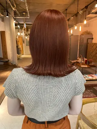 ロング カラー 韓国ヘア/暖色カラー 新美多英のヘアスタイル