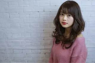 セミロング パーマ 【白髪ぼかし】 矢内　夏輝のヘアスタイル