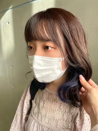 ミディアム カラー loely 💞miyuのヘアスタイル