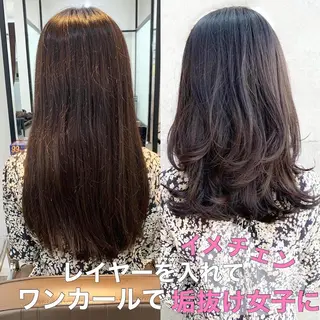 セミロング カラー 伊良波 香里のヘアスタイル