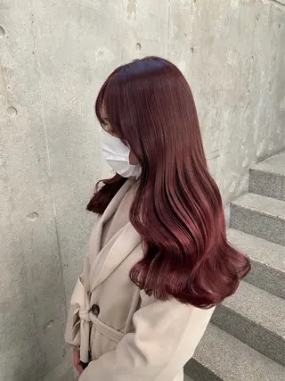 セミロング カラー 大人っぽ♡上品な暖色 ♡ブリーチなし♡のヘアスタイル