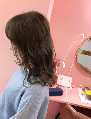 ミディアム カラー プル艶職人/ にしものヘアスタイル