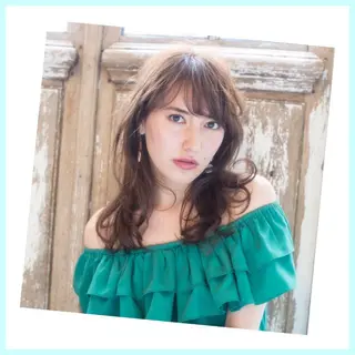 セミロング パーマ (スタイリスト)牧 好美のヘアスタイル