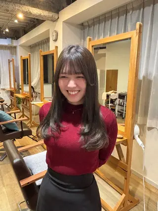 ロング カラー RINNO🌷透明感 カラー/縮毛矯正のヘアスタイル
