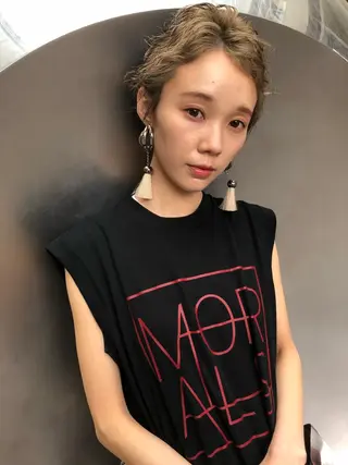 ショート カラー パーマ マツエク・マツパ 【白髪ぼかし 専門GBG】自由が丘のヘアスタイル