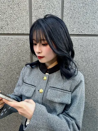 ミディアム カラー ケアブリーチ特化✨/ 艶カラー/エクステのヘアスタイル