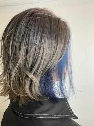 ミディアム カラー リルウヘアー 天王寺のヘアスタイル
