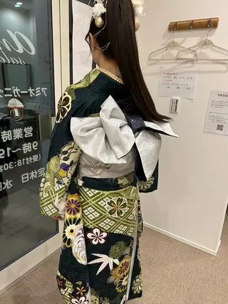 セミロング ヘアアレンジ アミオーガニック カラーのヘアスタイル