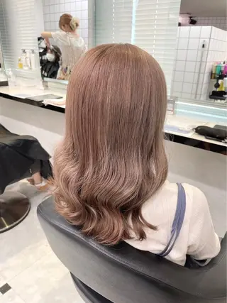 セミロング カラー ヘアアレンジ 💘Risa💘/ミ ルクティ/ハイトーンのヘアスタイル