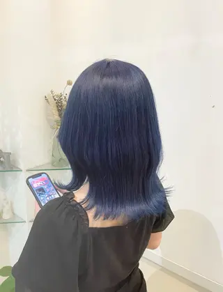 セミロング カラー 髪質改善カラー🤍 エクステ✨君島由実子のヘアスタイル