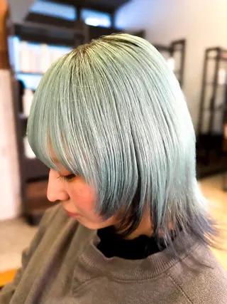 ミディアム カラー ブリーチカラー🔥 パーマ【佐々木凌平】のヘアスタイル