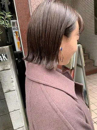 ミディアム カラー ヘアアレンジ 🫧透明感カラー/ ボブ/小笠原汐海🪽のヘアスタイル