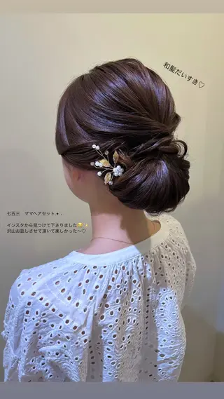 セミロング ボウ🪞ヘアセット /メイク/マツパのマツエク・マツパデザイン