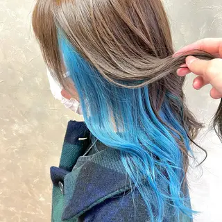 ミディアム カラー 有田裕真 【ブリーチカラー】のヘアスタイル