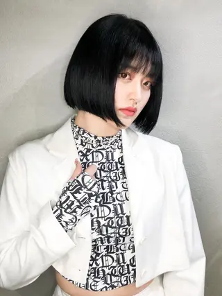 ショート カラー 透明感カラー×小 顔レイヤー♡ヒデさんのヘアスタイル