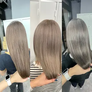 ミディアム カラー 🩵ハイトーン/ レイヤーYUZU🩵のヘアスタイル