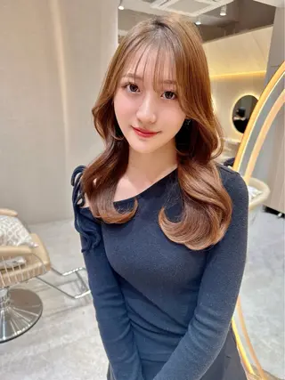 セミロング カラー 縮毛矯正✨🫧 レイヤー川村利幸のヘアスタイル