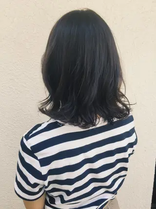 ミディアム カラー パーマ ヘアアレンジ 【白髪ぼかし 専門GBG】自由が丘のヘアスタイル